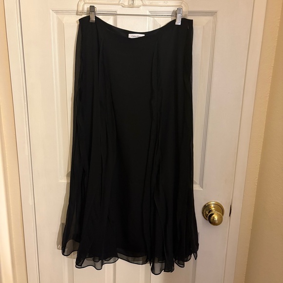 CALVIN KLEIN silk black skirt - Picture 1 of 10